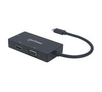 Manhattan Convertitore Audio Video 152983 USB-C™ 3-in-1 Multiporta HDMI DVI VGA 3840 x 2160