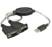 MANHATTAN 174947 - Convertitore USB-C, 2 RS232, 9 poli, PL-2303RA, 0,45 m.