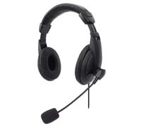 Manhattan Cuffie stereo USB con connettore USB-A, nero