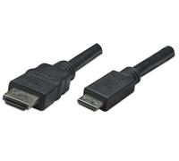 MANHATTAN Hdmi 4K To Mini Hdmi Cable 1.8M -4K/30Hz Male/Male Black Polybag NUOVO