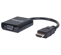 Manhattan HDMI - VGA VGA, Micro-USB Nero