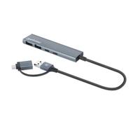 Manhattan 4-Port USB A/C Hub 2x USB-A USB-C Ports - Hub - 4-Port (181075)