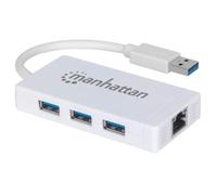 Manhattan Hub 3 porte USB 3.0 con Adattatore Ethernet Gigabit
