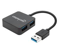 Manhattan 162296 hub di interfaccia USB 3.2 Gen 1 (3.1 Gen 1) Type-A 5000 Mbit/s Nero