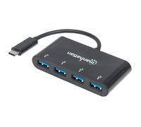 Manhattan Hub USB-C™ SuperSpeed 4 Porte USB-A 3.2 Gen 1 Femmina Nero