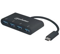 Manhattan Hub USB-C SuperSpeed 4 Porte USB3.0 A Femmina Nero