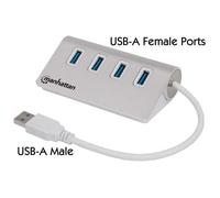 Manhattan Hub USB3.2 4 porte Silver
