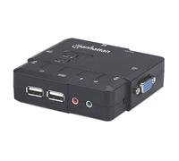 Manhattan KVM Switch 2 Porte USB/Audio Nero