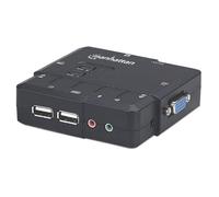 Manhattan KVM Switch 2 Porte USB/Audio Nero
