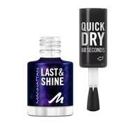 MANHATTAN Last & Shine Smalto per unghie ad asciugatura rapida, vegano e senza esperimenti sugli animali, a lunga durata, finitura ultra brillante, 8 ml, colore 040 Midnight Rush