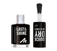 MANHATTAN Last & Shine, smalto per unghie ad asciugatura rapida, vegano e senza esperimenti sugli animali, a lunga durata, finitura ultra lucida, 8 ml, colore 790 Black is Black