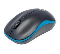 Manhattan Mouse Ottico Wireless con Micro Ricevitore USB 1000 Dpi Nero/Azzurro
