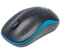 Manhattan Mouse Ottico Wireless con Micro Ricevitore USB 1000dpi Nero/Azzurro