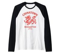 Manhattan New York Chinatown Cinese Lower East Side NYC NY Maglia con Maniche Raglan