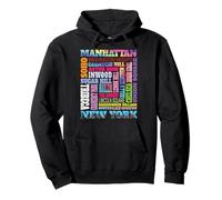 Manhattan New York quartieri Skyline NYC Borough Pride Felpa con Cappuccio