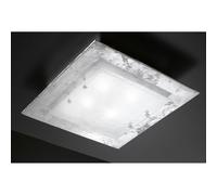MANHATTAN PLAFONIERA 58X58 IN VETRO DECORO FOGLIA ORO,RAME O ARGENTO MADE IN ITALY
