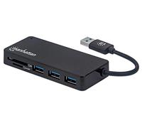 Manhattan Hub USB 3.2 Gen 1 a 3 porte USB-A con Lettore Schede