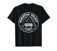 Manhattan Project A Bomb Grunge T-Shirt Bianca Grafica Maglietta