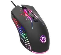 Manhattan RGB Gaming Mouse - 7200 DPI Ergonomico Gamer Mouse Ottico con Luce LED - per PC Windows e Laptop Computer - Cavo USB intrecciato lungo 1,5 m - Nero - Garanzia 3 anni Mfg - 190121