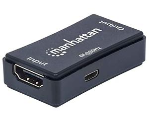 Manhattan Ripetitore HDMI (Amplificatore di Segnale HDMI, prolunga Video 4K e Audio Senza Perdita Fino a 40 m), Nero 207621