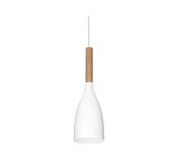 Sospensione Industrial-Minimal Manhattan Legno Bianco 1 Luce E14