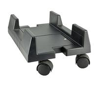 Manhattan - Supporto con ruote per computer a larghezza regolabile, Nero