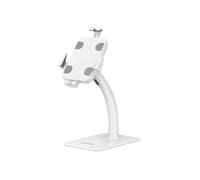 Manhattan Supporto da tavolo antifurto con supporto per tablet e iPad, per tablet da 7,9" a 11", girevole a 360°, inclinabile da 20° a -110°, autoportante, bianco, 406352