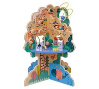 Manhattan Toy Orso Playground Adventure-Centro di attività per Bambini in Legno con alianti, Pista Abaco, filatori, Giocattoli Primaverili e Corse di Perline, Multicolore, Small, 160810