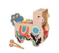 Manhattan Toy Llama Musicale in Legno Strumento per Bambini con Maraca, Borse Laterali clacking, Bacchette, lavatoio e xilofono