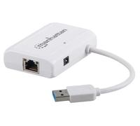 Manhattan UltraLynk 506892 - Adattatore USB 3.0 a Gigabit Ethernet (hub con tre porte USB 3.0 e una porta Gigabit Ethernet)