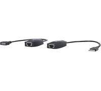 Manhattan USB-A Line Extender, for use with RJ45 network cable (not included), e