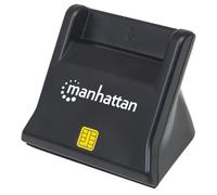 MANHATTAN 102025 USB 2.0 Black Smart Card Reader - Smart Card Readers (USB 2.0, 63 mm, 81 mm, 63 mm, 180 g, 0.06 A)
