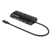 Manhattan USB-C Dock/Hub with Card Reader, Ports (x6): Ethernet, HDM (Manhattan)