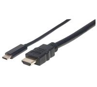Manhattan 151764 2m USB C HDMI Type A (Standard) Nero cavo e adattatore video