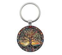 manhegari Accessorio portachiavi per auto | Ciondolo albero in lega di zinco - Decorazione rotonda colorata per borsa elegante borsa ventiquattrore zaino viaggio specchio interno