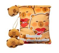 manhegari Borsa snack | Peluche animale Capybara Borsa da gustare | Ciondolo morbido e abbraccio con 4 bambole per picnic scuola patatine caramelle fudge cioccolato ragazzi e ragazze, Un, Se