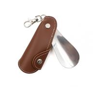 manhegari Calzascarpe Portachiavi Viaggio Calzascarpe In Pelle PU Con Maniglia, Portascarpe Da Viaggio Portatile Portachiavi Per Bambini Anziani, marrone scuro, descrizione