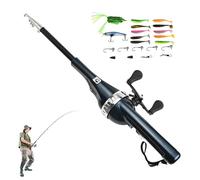 manhegari Canna da pesca telescopica per il - Canna da pesca allungabile in lega di alluminio per acqua salata, pratico attrezzo da pesca come idea regalo per amico nonno, papà zio