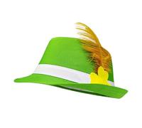 manhegari Cappello Di San Patrizio,Costume Irlandese per San Patrizio con Shamrock,Fedora In Feltro Per Feste - Per Uomo e Donna Feste in Viaggio Carnevale Cosplay Teatro Foto