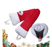 manhegari Decorazioni natalizie per auto | Decorazioni natalizie in peluche per esterni auto | ornamenti divertenti per il viso sorriso, festa per interni ed esterni, ufficio, festa
