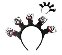 manhegari Fascia Fantasma Halloween,Fascia Fantasmatica Con Teschio - Scintillante con Paillettes per Teatro Costume Matrimonio