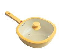 manhegari Padella multifunzione in lega con coperchio, padella portatile da 1,9 l, per barbecue, cucina, casa, casa, uomini e donne