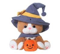 manhegari Peluche Gatto | Gattino Strega con Cappello e Mantello | Giocattolo Halloween 25 cm per Neonati Ragazze Ragazzi | Deco Soggiorno Camera Feste e Partiti