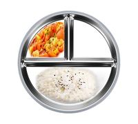 manhegari Piastre divise in acciaio inossidabile per, piatti per acciaio inossidabile - Lavastoviglie Kids Dicle Metal Food Tray | Piatti metallici riutilizzabili dal servizio di servizio diviso