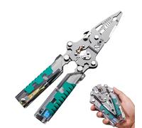 manhegari Pinza per spellare cavo | Pinza tagliafili con tester di tensione | pieghevole, cacciavite multiuso per fai da te automobilistico elettrico