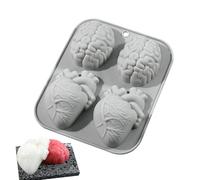 manhegari Stampi per cioccolato di Halloween, stampi per caramelle di Halloween - Stampi in silicone a forma di cuore e cervello Stampo da forno - per colata in resina epossidica Stampo per
