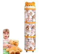 manhegari Supporto per peluche - Organizzatore giocattolo tubo, contenitore grande con ruote, tubo trasparente per la decorazione della stanza, per soggiorno, cameretta dei bambini