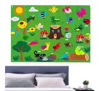 manhegari Tabellone per storie in feltro, Storie in feltro fai da te Story Board in flanella per la scuola materna, Tavola in flanella con narrazione di animali domestici, attività educativa da parete