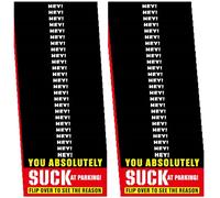 manhegari You Parked Like An Idiot Cards 50 Pezzi - Adesivi Finto Avviso Scherzo Multi-Motivo | Avvisi Parcheggio Scorretto Idee Regalo Originali Adulti Esterno