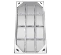 Manhole Cover Rectangular, Embedded Septic Tank Lid with 304 Stainless Steel Frame, Invisible Decoration Sewage Basin, for Driveway, Yard(50x70cm)